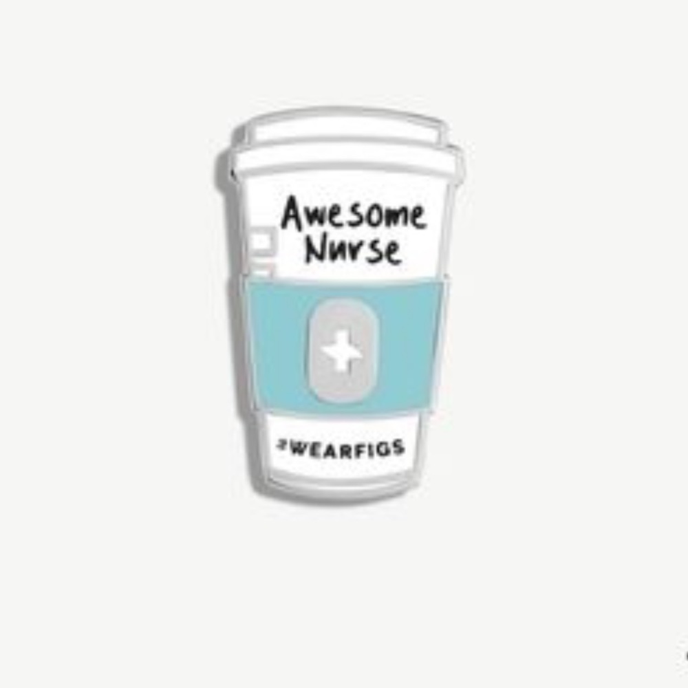 V Coterie Figs “Awesome Nurse” enamel pin NWT